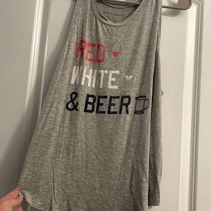 Red white and beer tank
